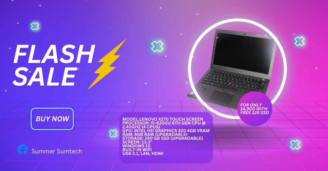 LENOVO THINKPAD X270 TOUCH SCREEN, Computers & Tech, Laptops