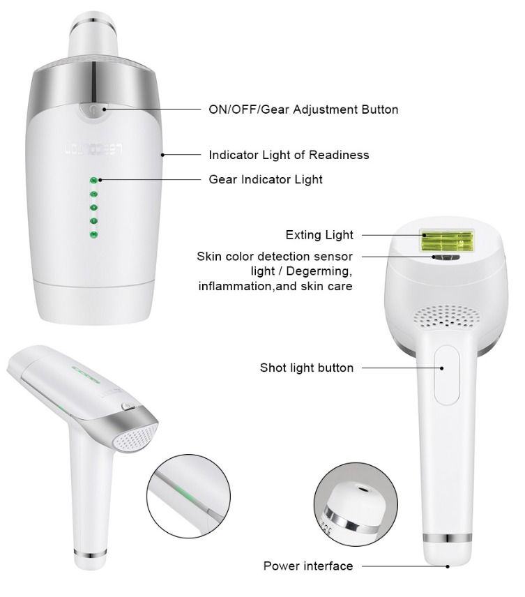 LESCOLTON IPL Epilator Permanent Laser Hair Removal 400000 Home