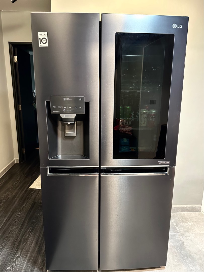 LG 601L Refrigerator with instaview and dispenser, TV & Home Appliances