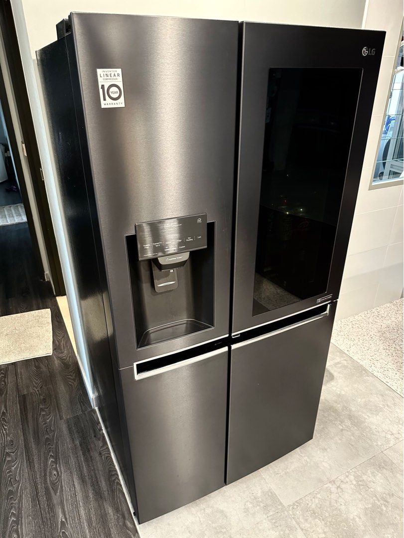 LG 601L Refrigerator with instaview and dispenser, TV & Home Appliances