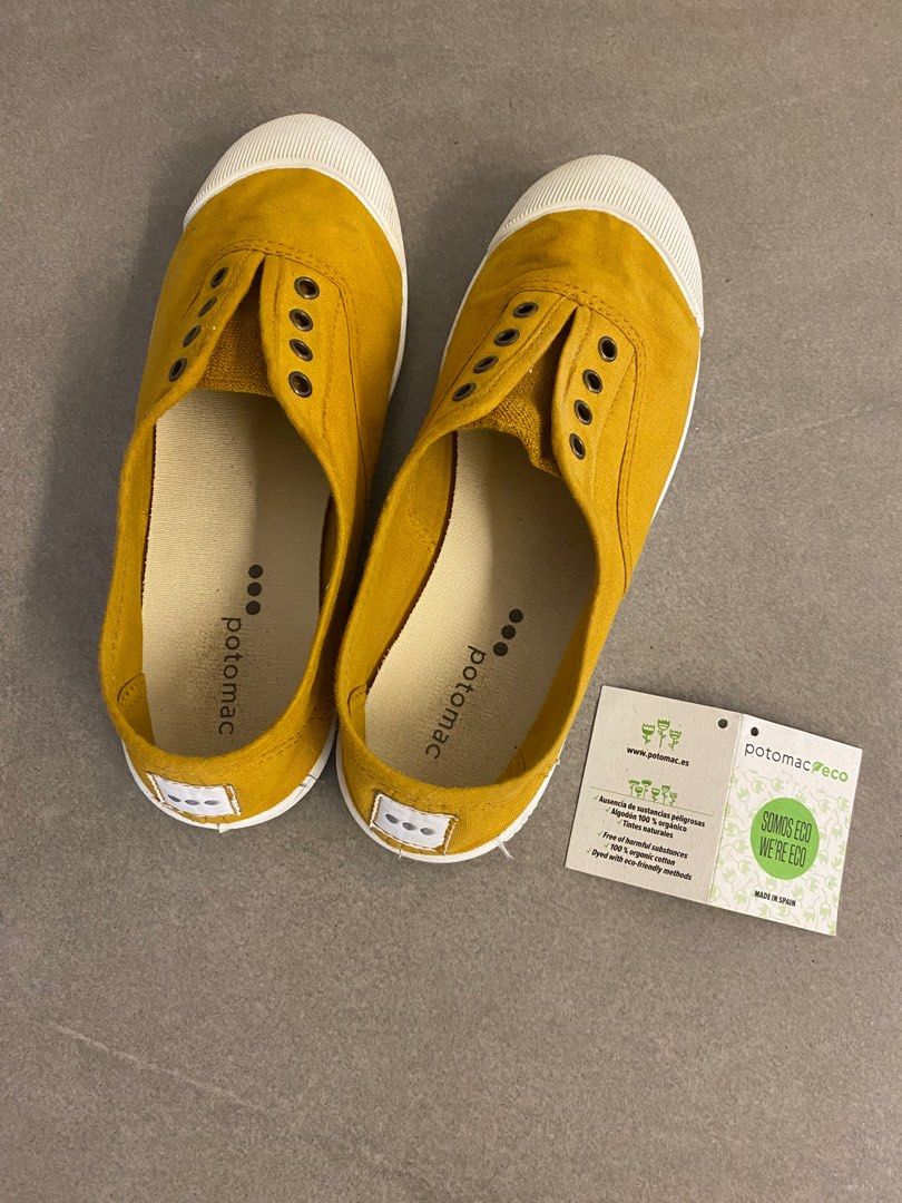 Mustard yellow canvas top shoes