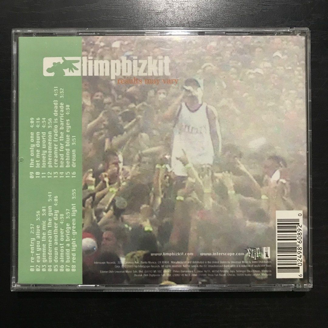 Limp Bizkit Results May Vary CD, Hobbies & Toys, Music & Media, CDs & DVDs on Carousell