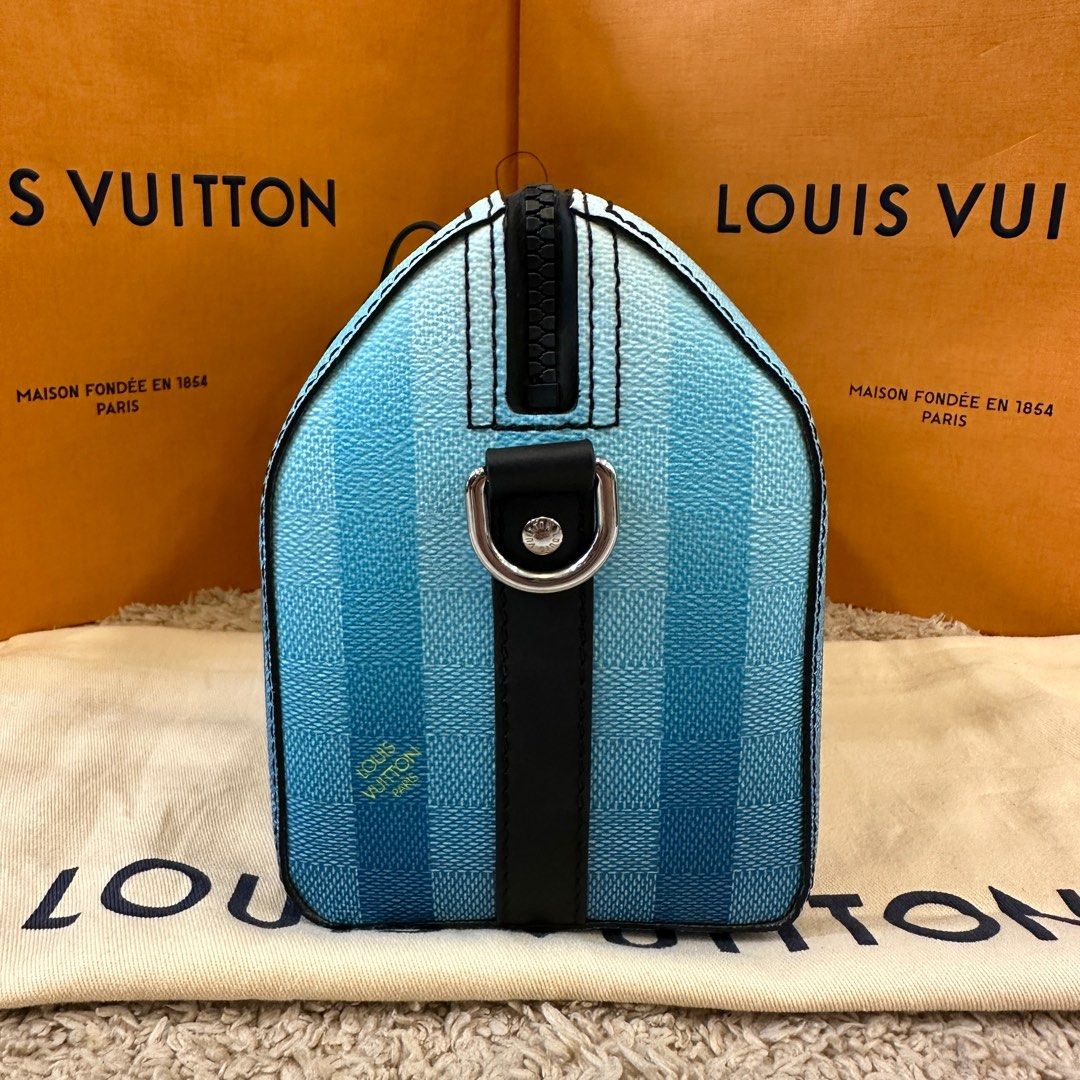 Louis Vuitton City Keepall Gradient Blue in Coated Canvas with