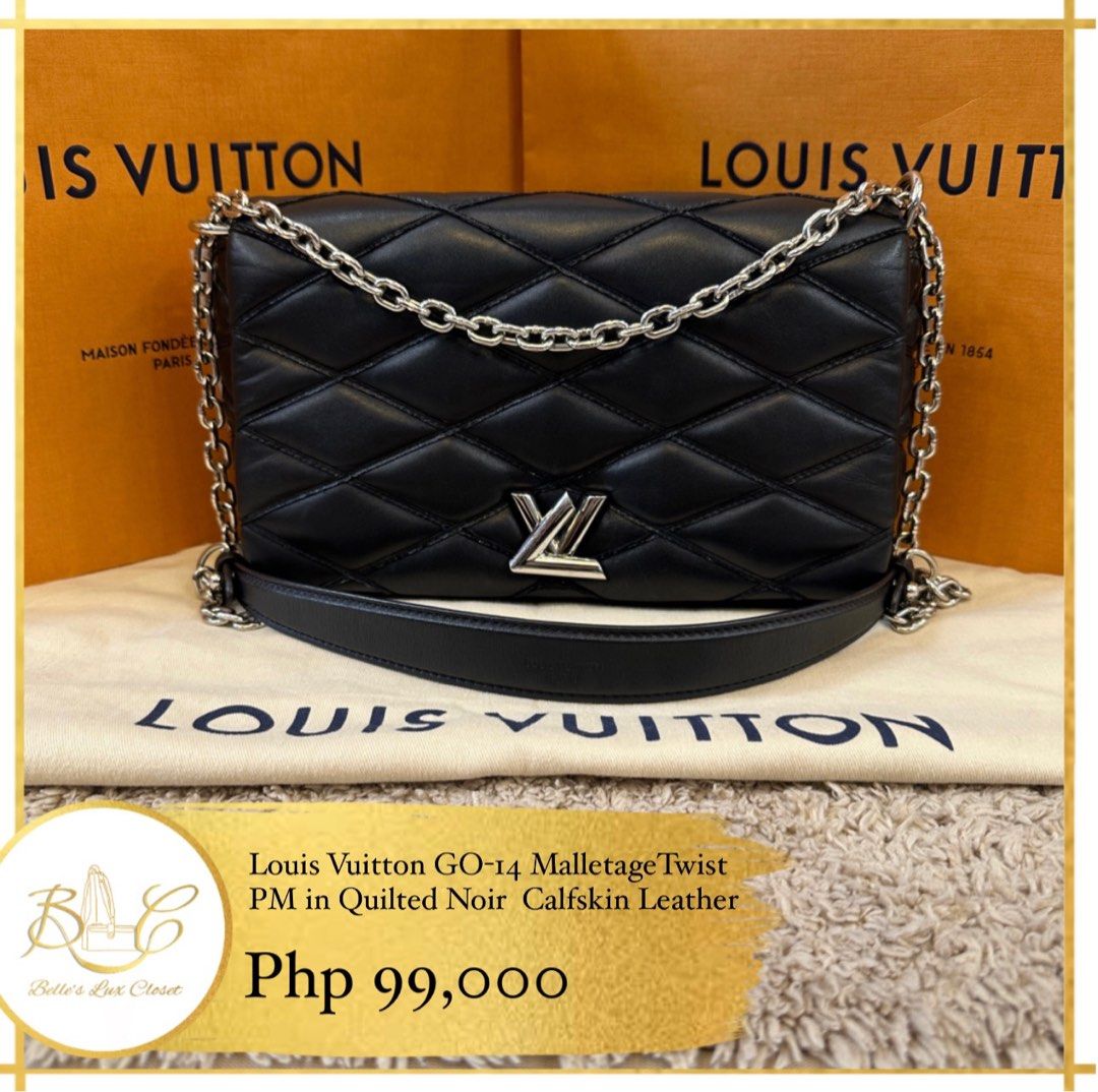 Louis Vuitton Quilted Lambskin Malletage Go-14 PM in Noir