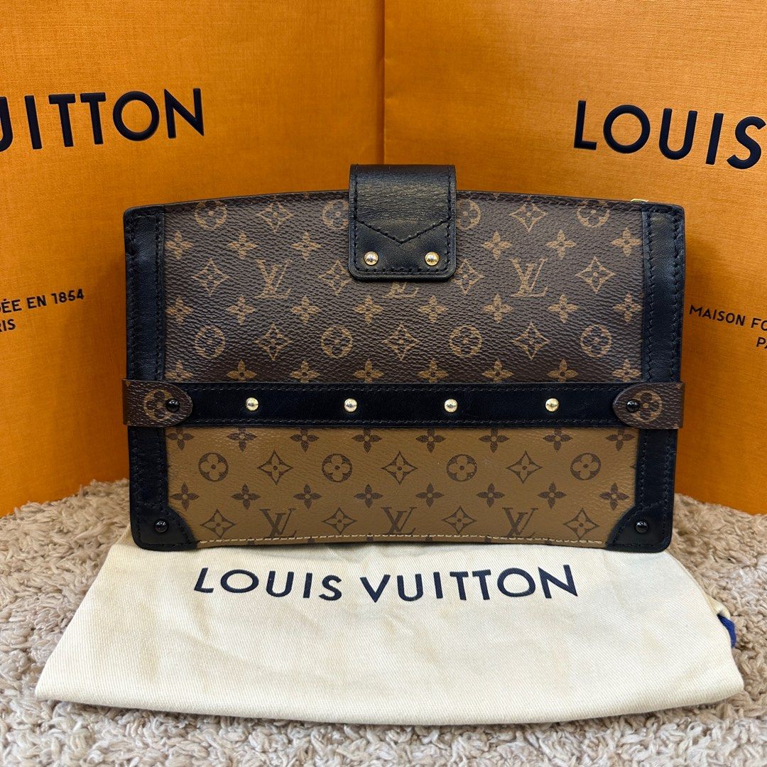 Brand new and 100% authentic 2019 Runway LV Louis Vuitton Denim Trunk Clutch,  Luxury, Bags & Wallets on Carousell