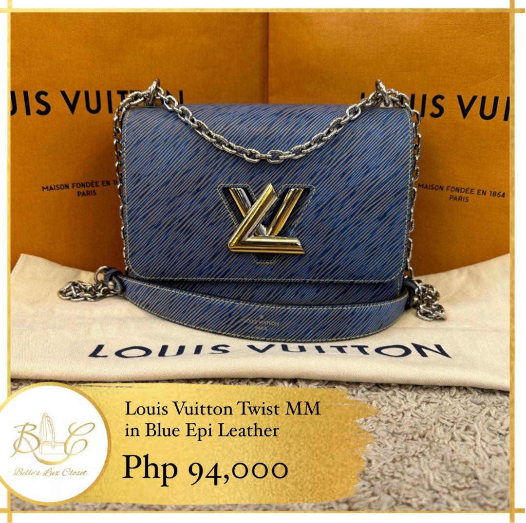 Twist leather handbag Louis Vuitton Blue in Leather - 25015362