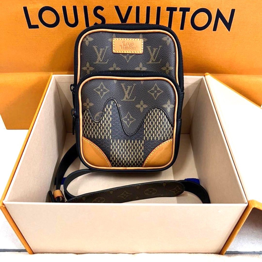 LOUIS VUITTON Louis Vuitton NIGO  Sling Bag Shoulder Crossbody Damier  Ebene Giant Canvas Monogram N40379 Brown Black Hardware
