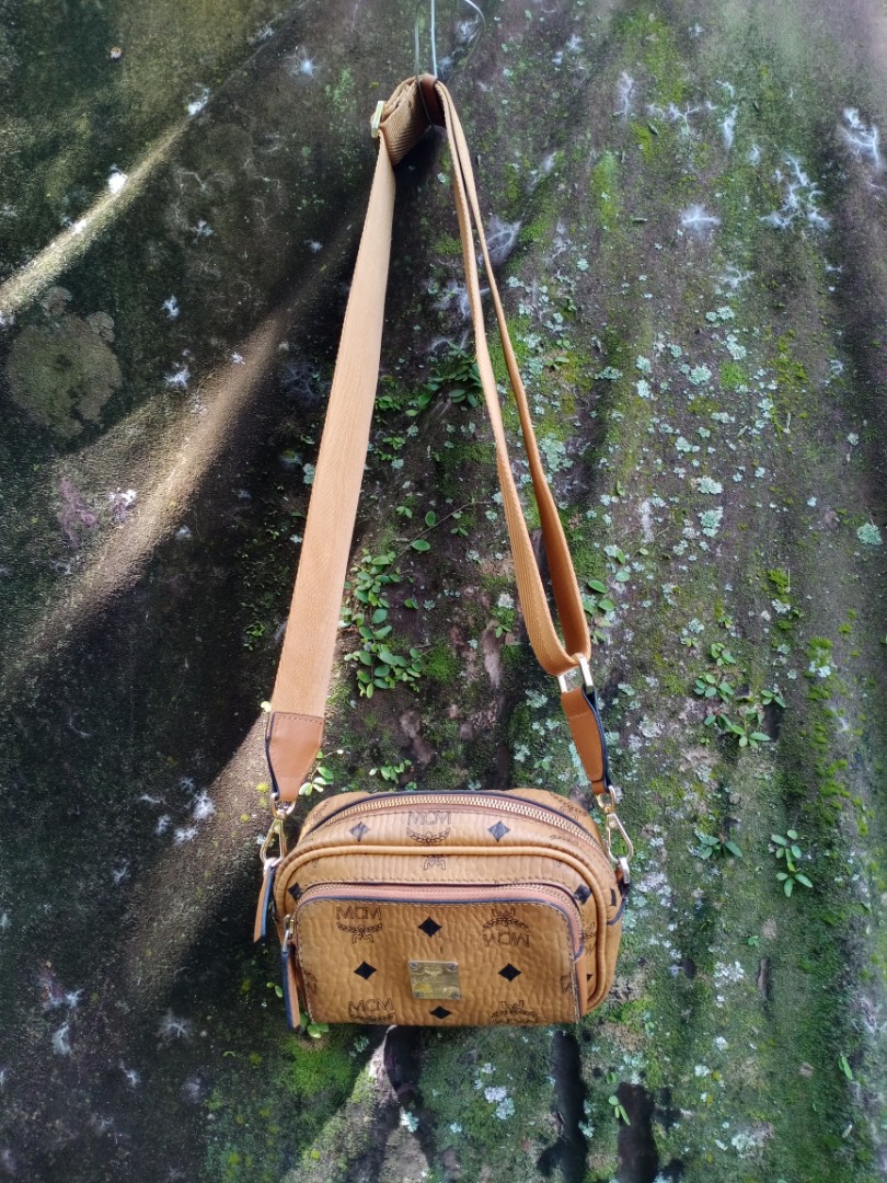 Mcm monogram sling bag, Luxury, Bags & Wallets on Carousell