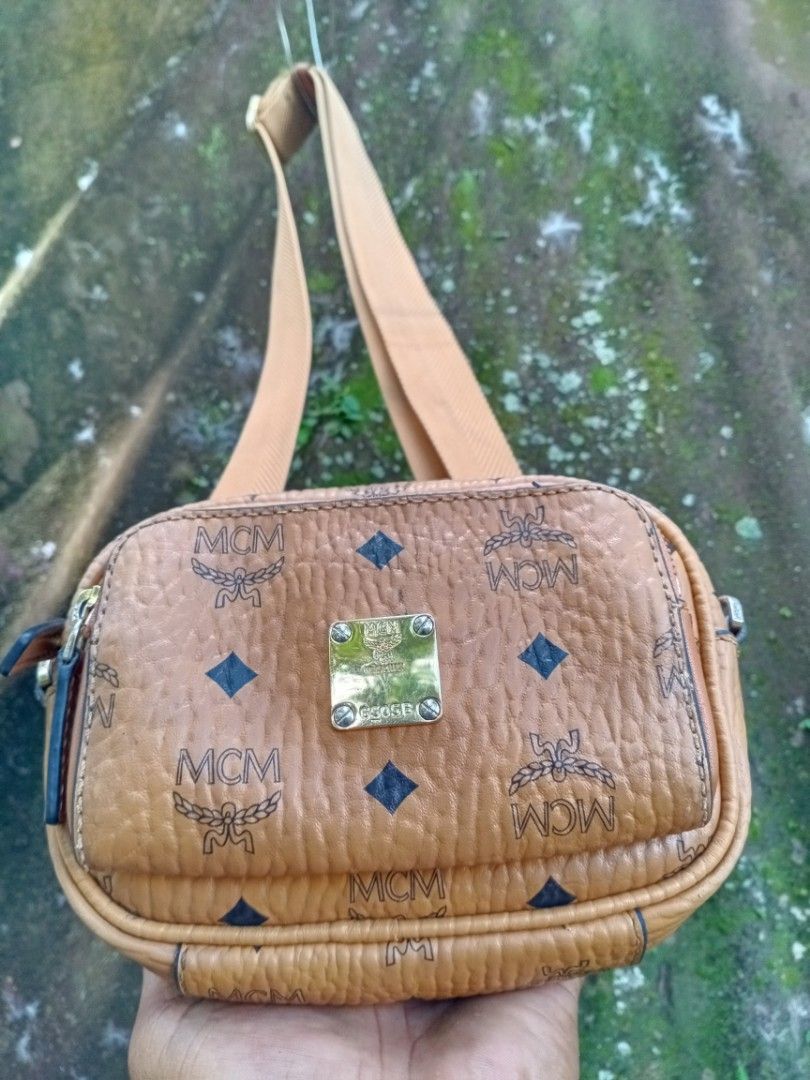 Mcm monogram sling bag, Luxury, Bags & Wallets on Carousell