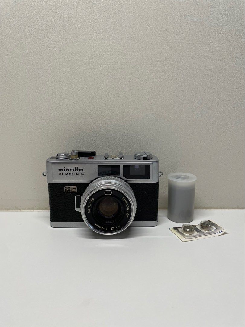 Minolta Hi Matic E (Category: Cameras) located in Cebu City. Submitted by regclosetclear (Listing ID 1224395167, Image 1). Description: Minolta Hi-Matic E with 40mm 1.7 Includes 1 roll of expired film Bought online at PHP4,900.