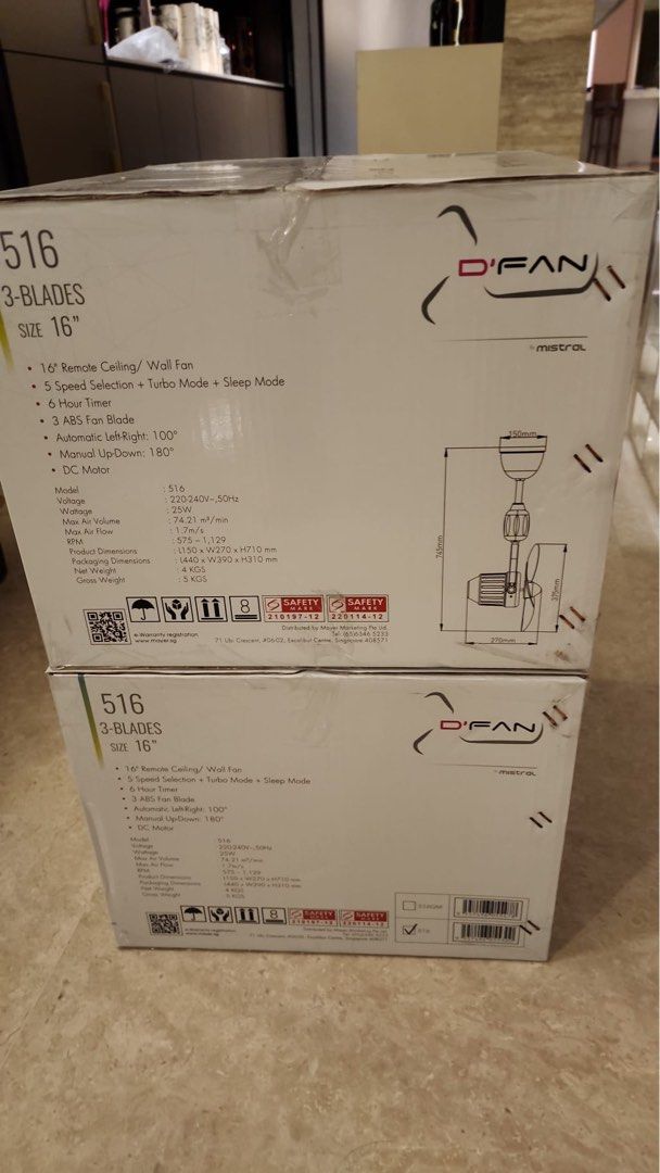 MISTRAL Dfan 516 Corner fan with remote control, Furniture & Home ...