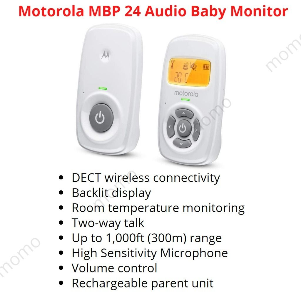 Motorola AM21 Audio Baby Monitor - 1000ft Range, Secure & Private  Connection, High-Sensitivity Mic, Volume Control, Portable Parent Unit  (Outlet or