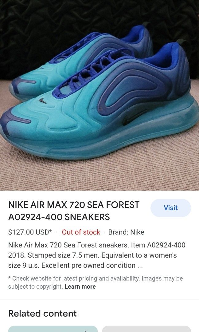 NIKE AIRMAX 720 SEA FOREST Men s Fashion Footwear Sneakers on