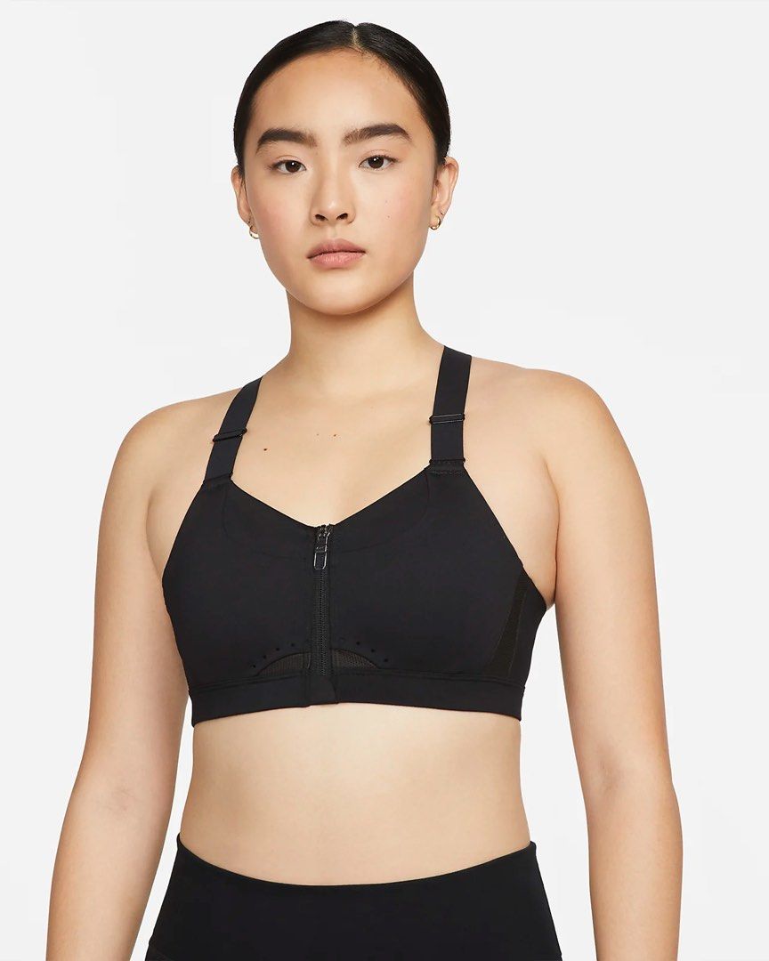 BNWT White Nike Alpha High Support Zip Front Sports Bra Size L(A-C),  Women's Fashion, Activewear on Carousell