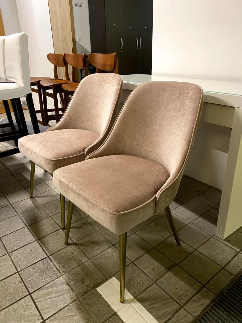 REDUCED Pair of West Elm pink chairs Furniture Home Living