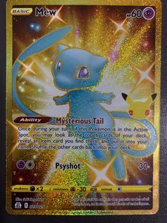 Pokemon 25th Anniversary Collection Gold Chinese Card Mew UR 030/028 S8a  Holo