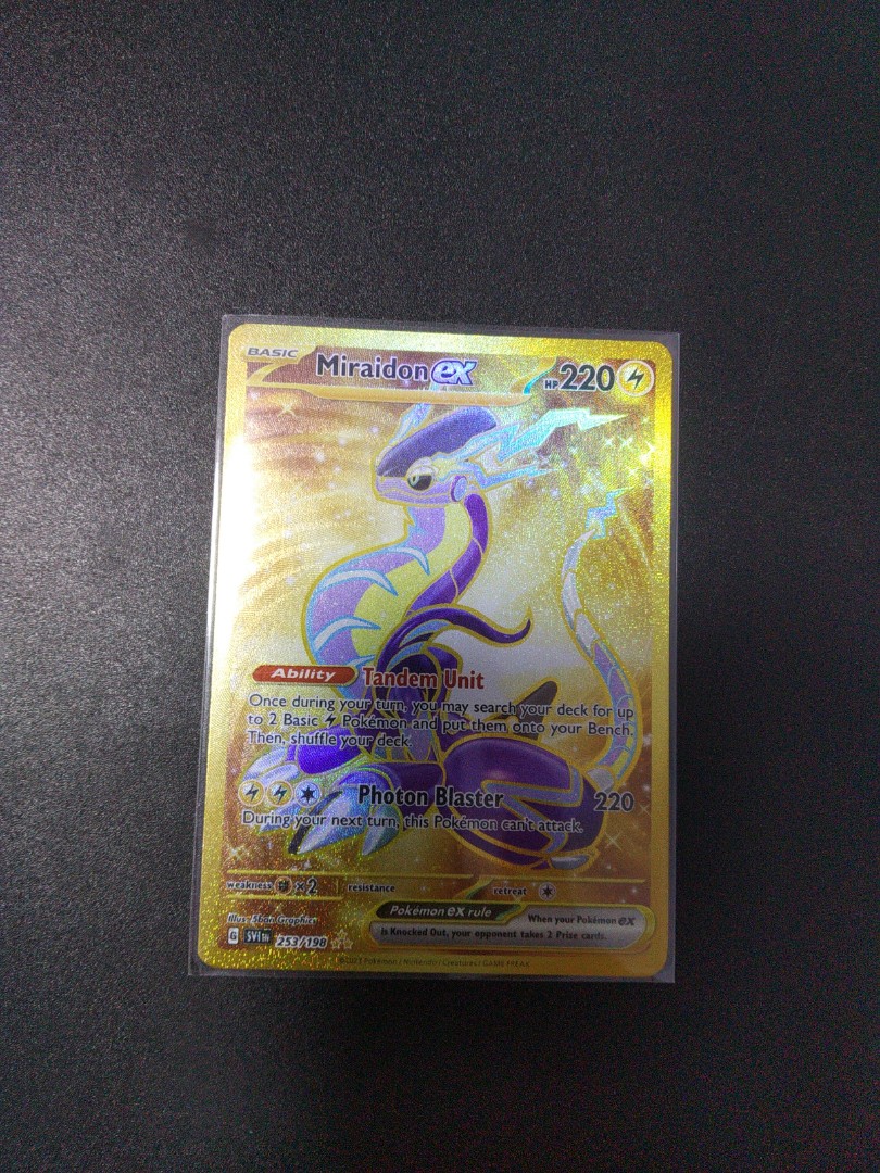 Pokemon TCG-scarlet and violet 253/198 miraidon ex gold, Hobbies & Toys,  Toys & Games on Carousell