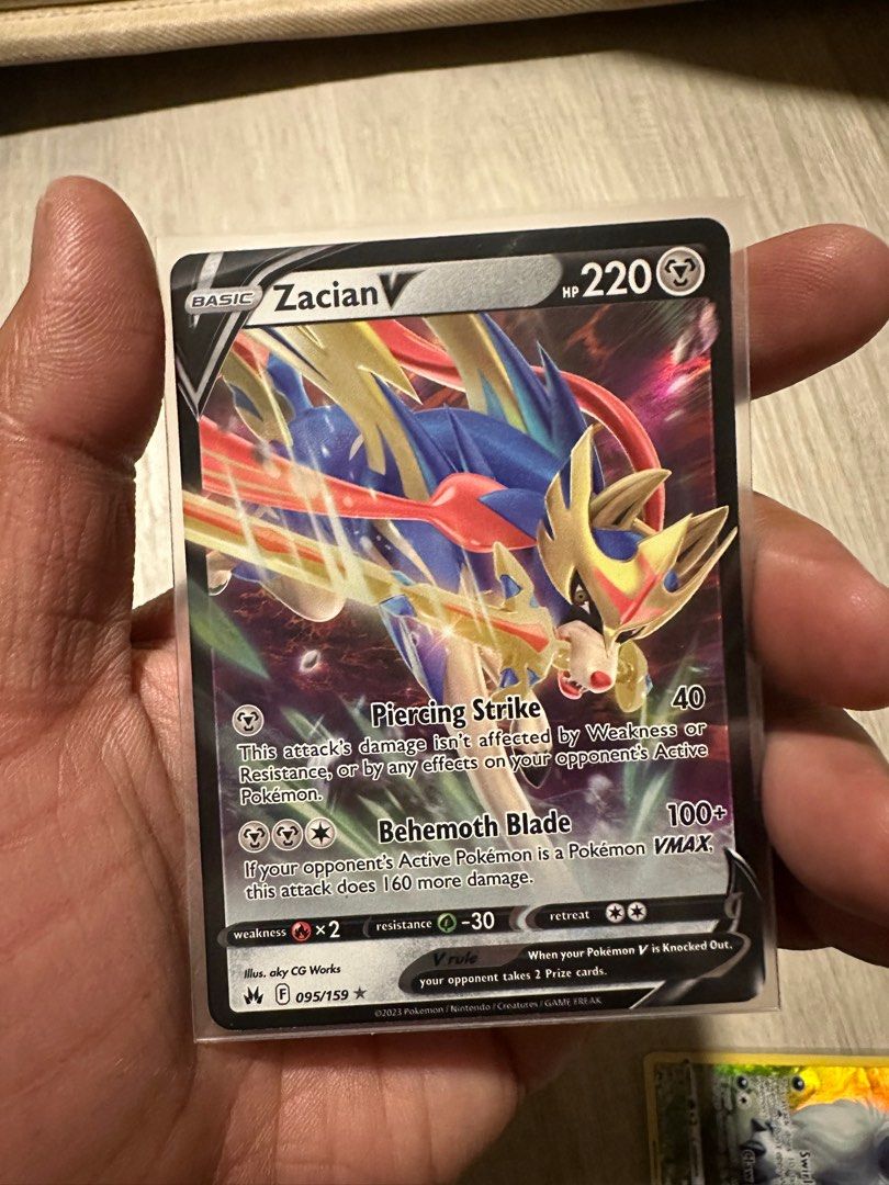 Pokemon Zacian V Crown Zenith, Hobbies & Toys, Toys & Games on Carousell