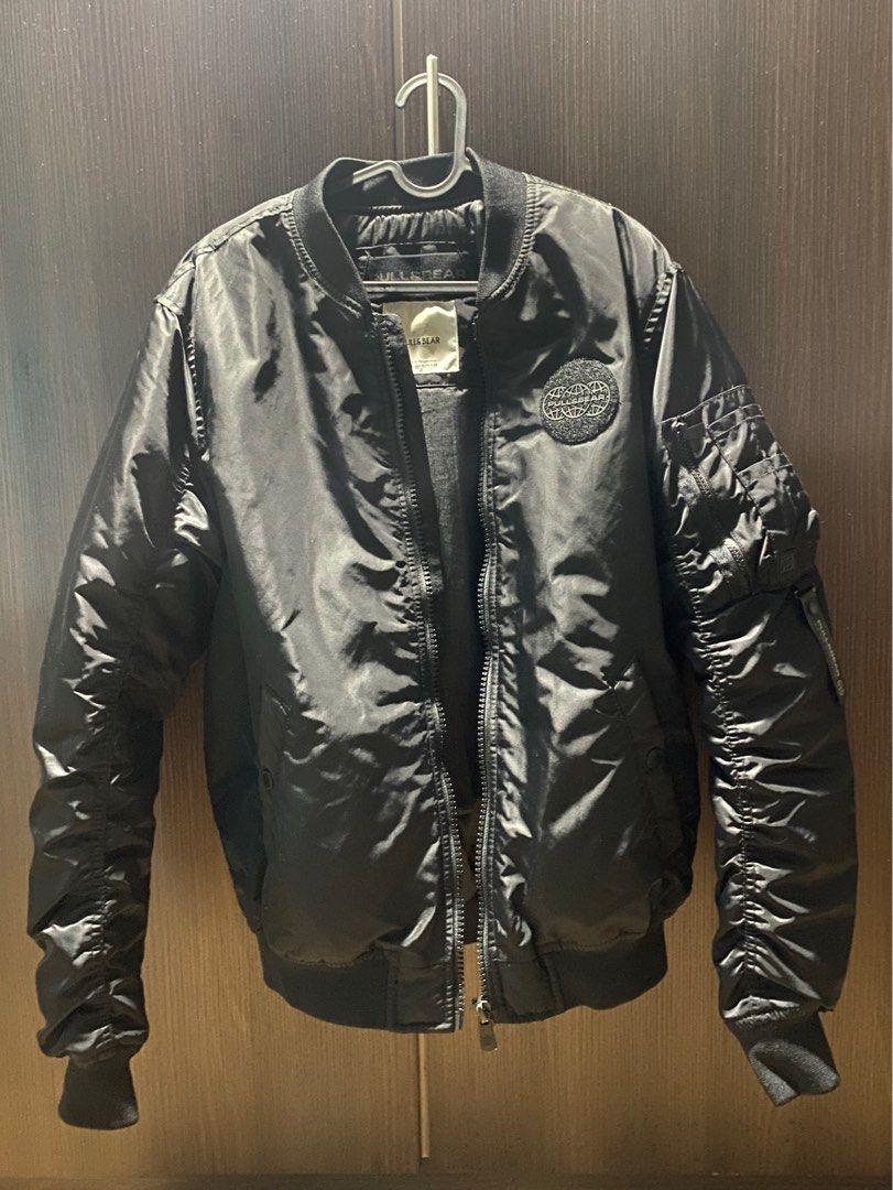 Pull Bear Bomber Jacket BLACK