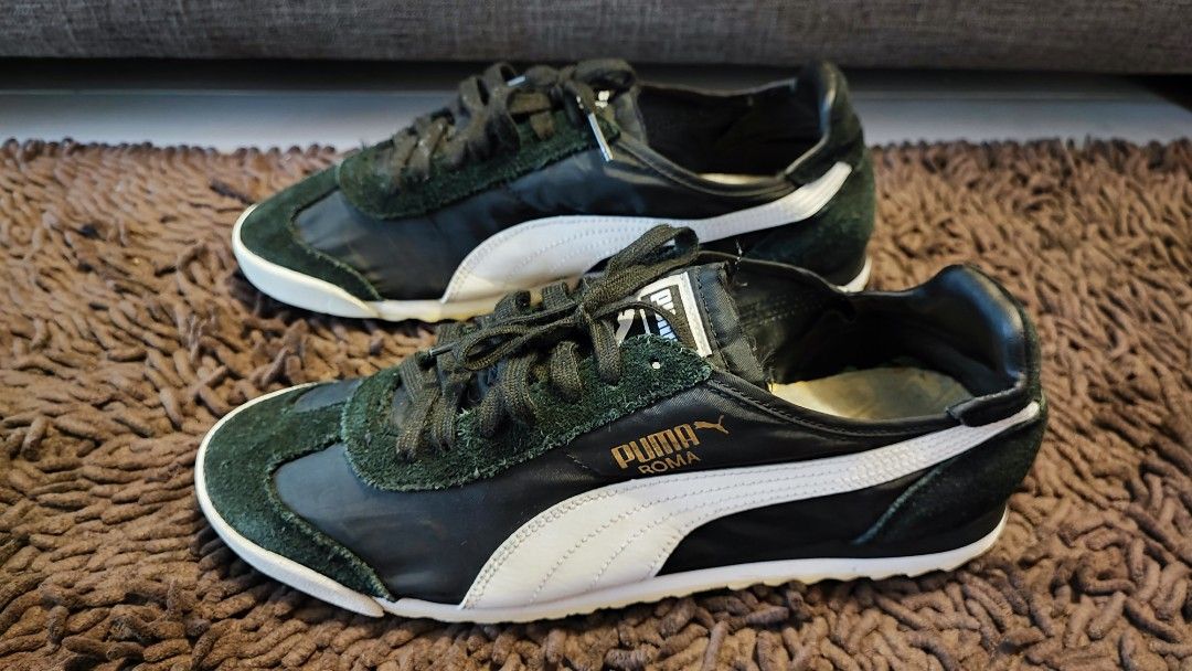 Puma roma black suede top