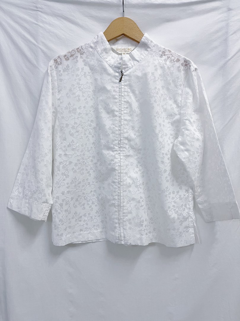 RARE 👑 Vintage White Floral Sheer Blouse Jacket, Women's Fashion, Tops ...