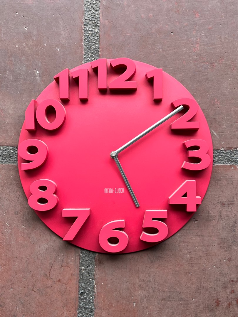 Red Wall Clock 13” Diameter on Carousell