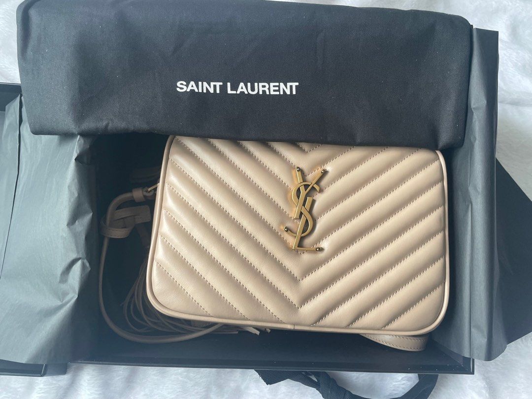 Ysl camera bag best sale latte