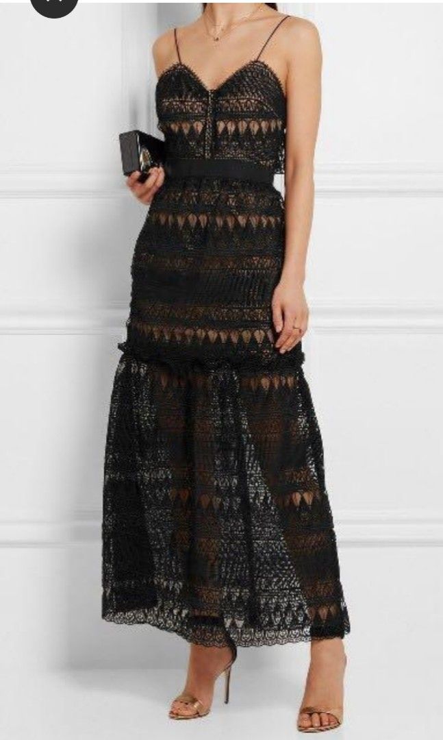 Self portrait teardrop guipure dress top