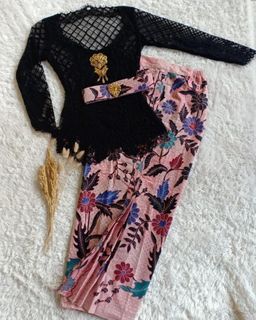 Set Kebaya Lace Hitam #KEMASRAYA