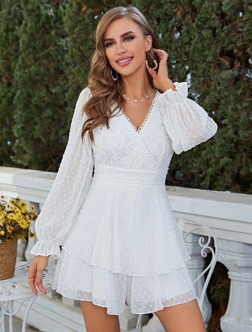 Shein white romper sales