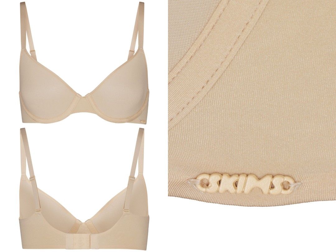 Skims - Weightless Demi Bra & Bikini (Sand), Women's Fashion, New