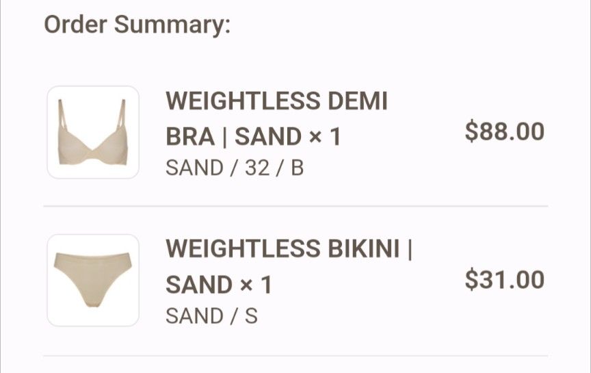 Skims - Weightless Demi Bra & Bikini (Sand), Women's Fashion, New  Undergarments & Loungewear on Carousell