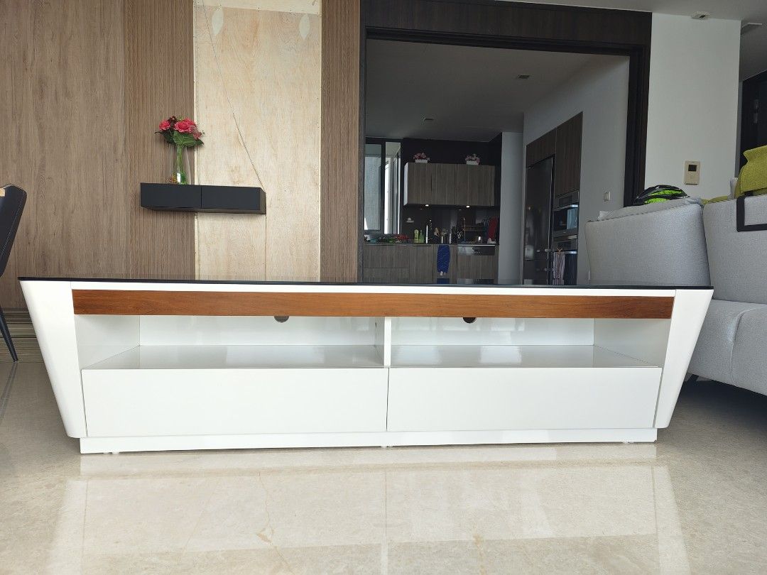 SOLID BUILT Rounded Corners TV Console, Furniture & Home Living