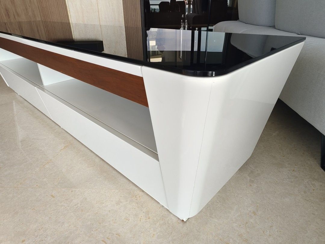 SOLID BUILT Rounded Corners TV Console, Furniture & Home Living