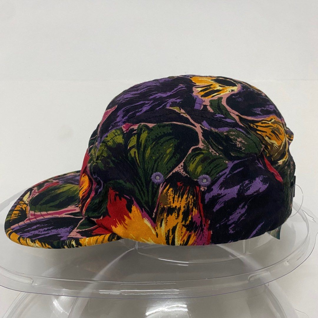 Supreme Painted Floral Camp Cap Purple FW17, Men's Fashion