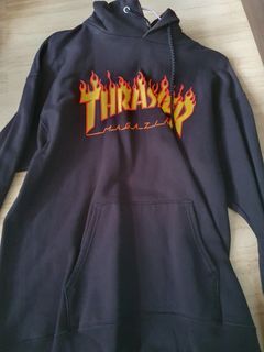 Thrasher flame hoodie black