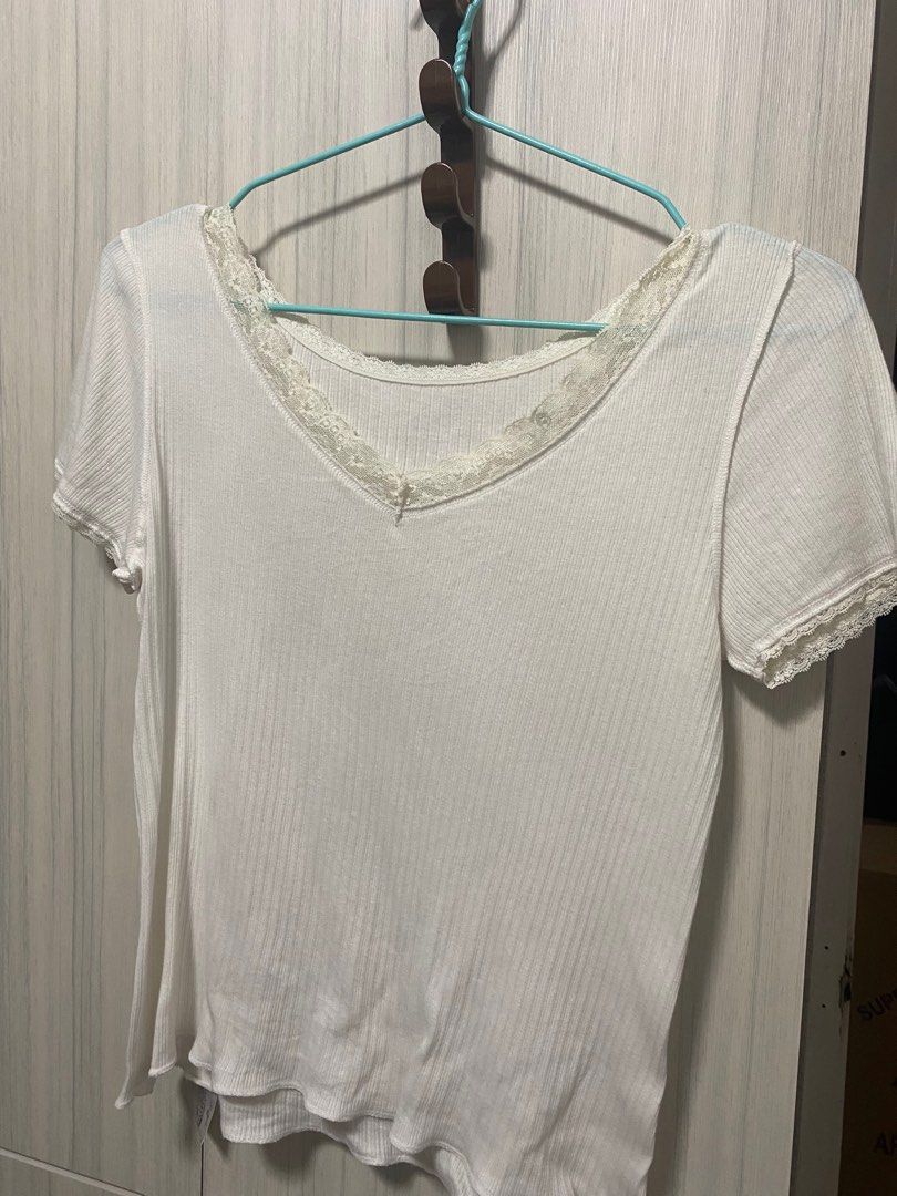 thrifted coquette acubi white shirt y2k, Women's Fashion, Tops, Shirts ...