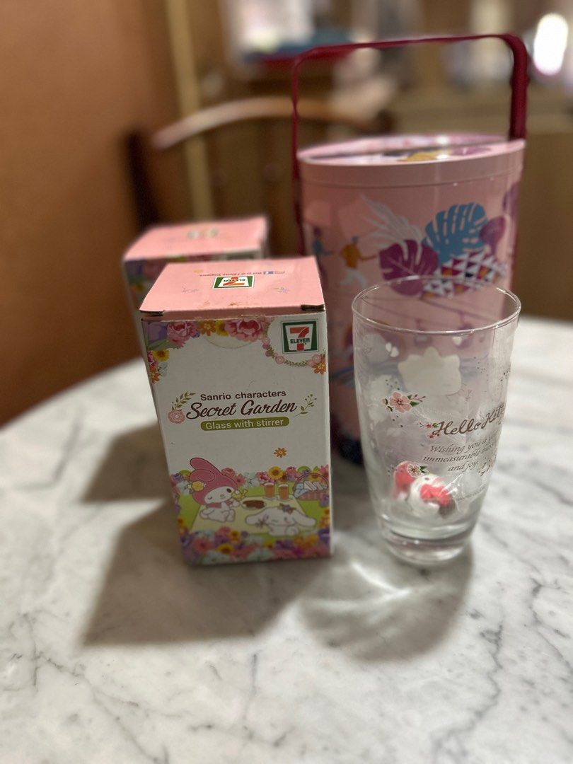 SANRIO Hello Kitty 320ml Drinking Glass Cup Made in Japan