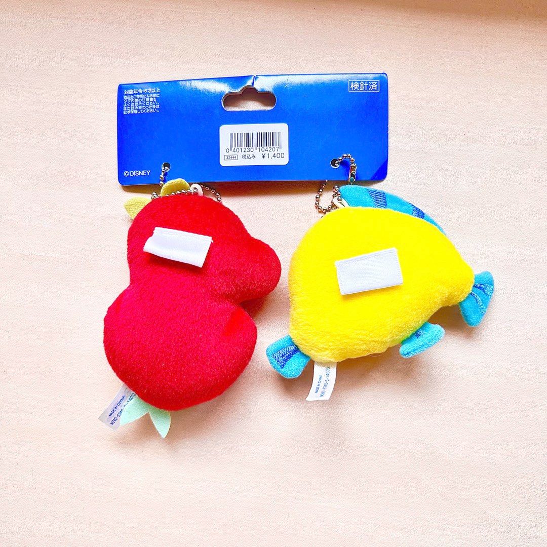 Tokyo Disney Sea The Little Mermaid Ariel and Flounder Plush Keychains