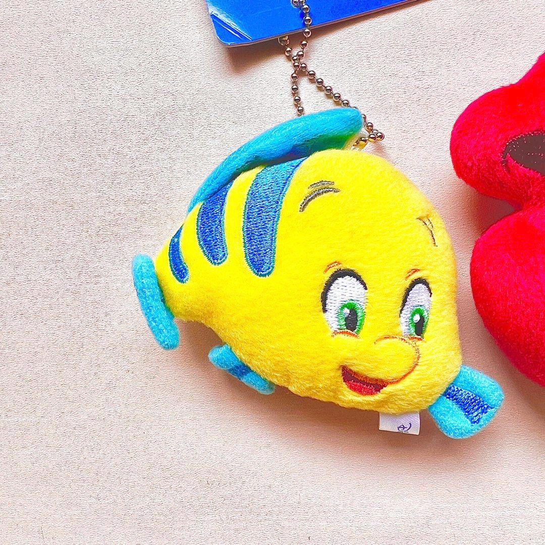 Tokyo Disney Sea The Little Mermaid Ariel and Flounder Plush Keychains