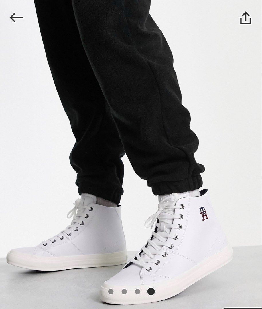 tommy hilfiger corporate leather sneaker white