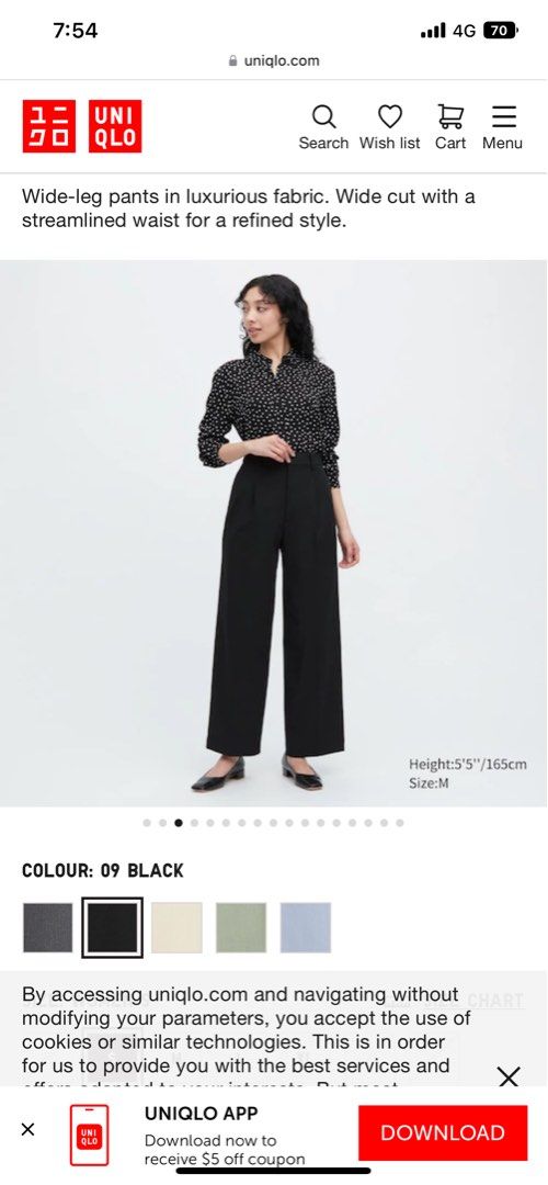UNIQLO Pleated Wide Pants, Women's Fashion, Bottoms, Other Bottoms on  Carousell