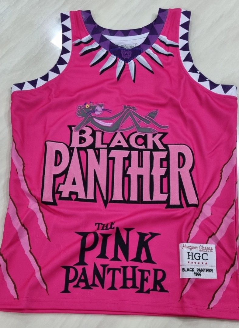 Pink Panther X Marvel Black Panther T'Challa Headgear Classics Basketball Jersey