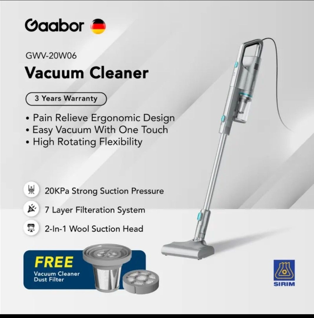 Gaabor Vaccum cleaner 20KPa, TV & Home Appliances, Vacuum Cleaner