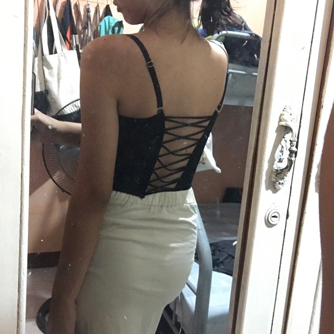 LF vintage bustiers/corset tops/silk camis!!, Women's Fashion, Tops,  Sleeveless on Carousell