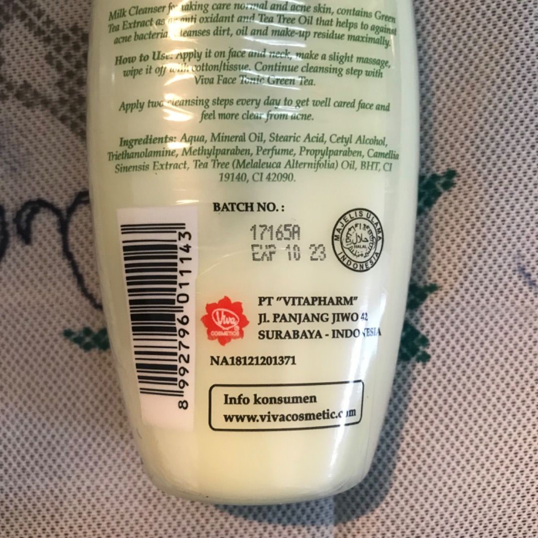 🆓Viva Milk Cleanser Green Tea, Kesehatan & Kecantikan, Kulit, Sabun
