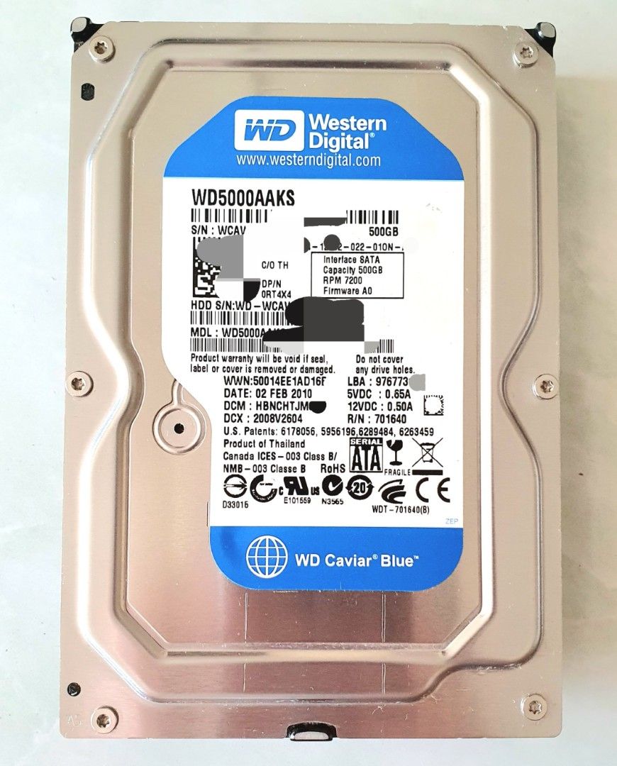 Western Digital Hard Disk Drive 500 GB Computers Tech Parts