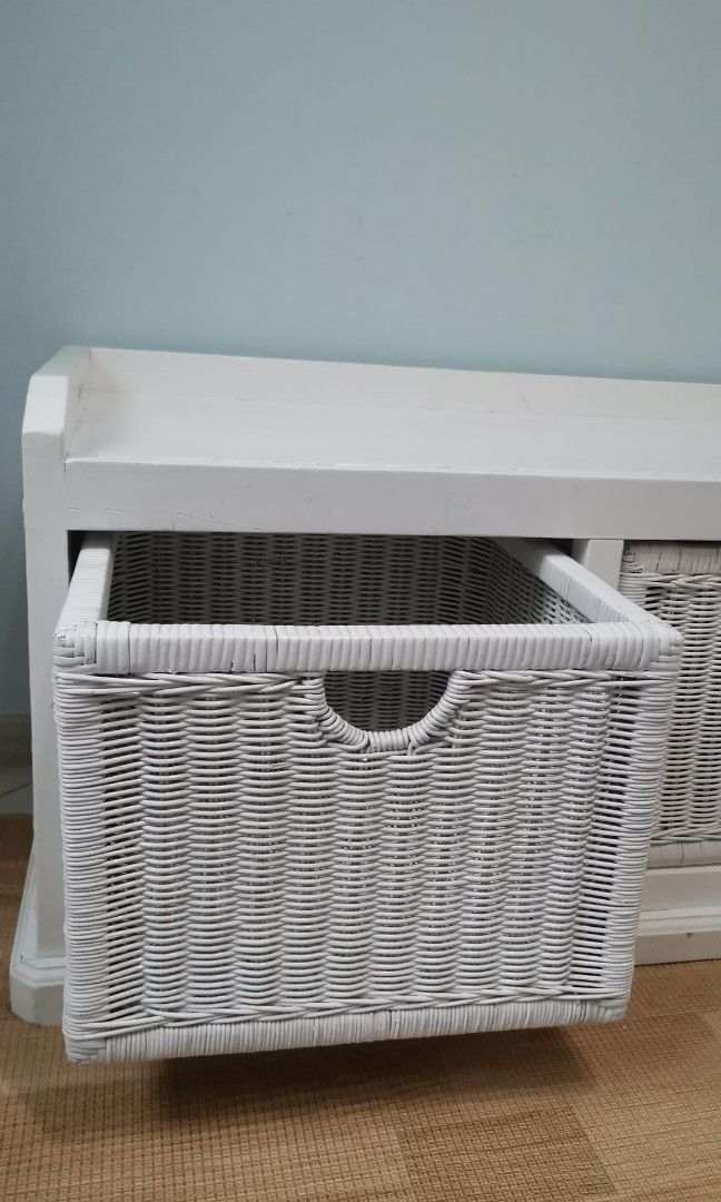 White ratan storage Furniture & Home Living, Furniture