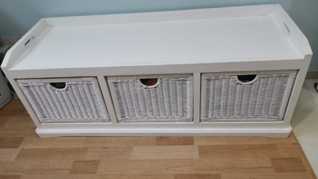 White ratan storage Furniture & Home Living, Furniture