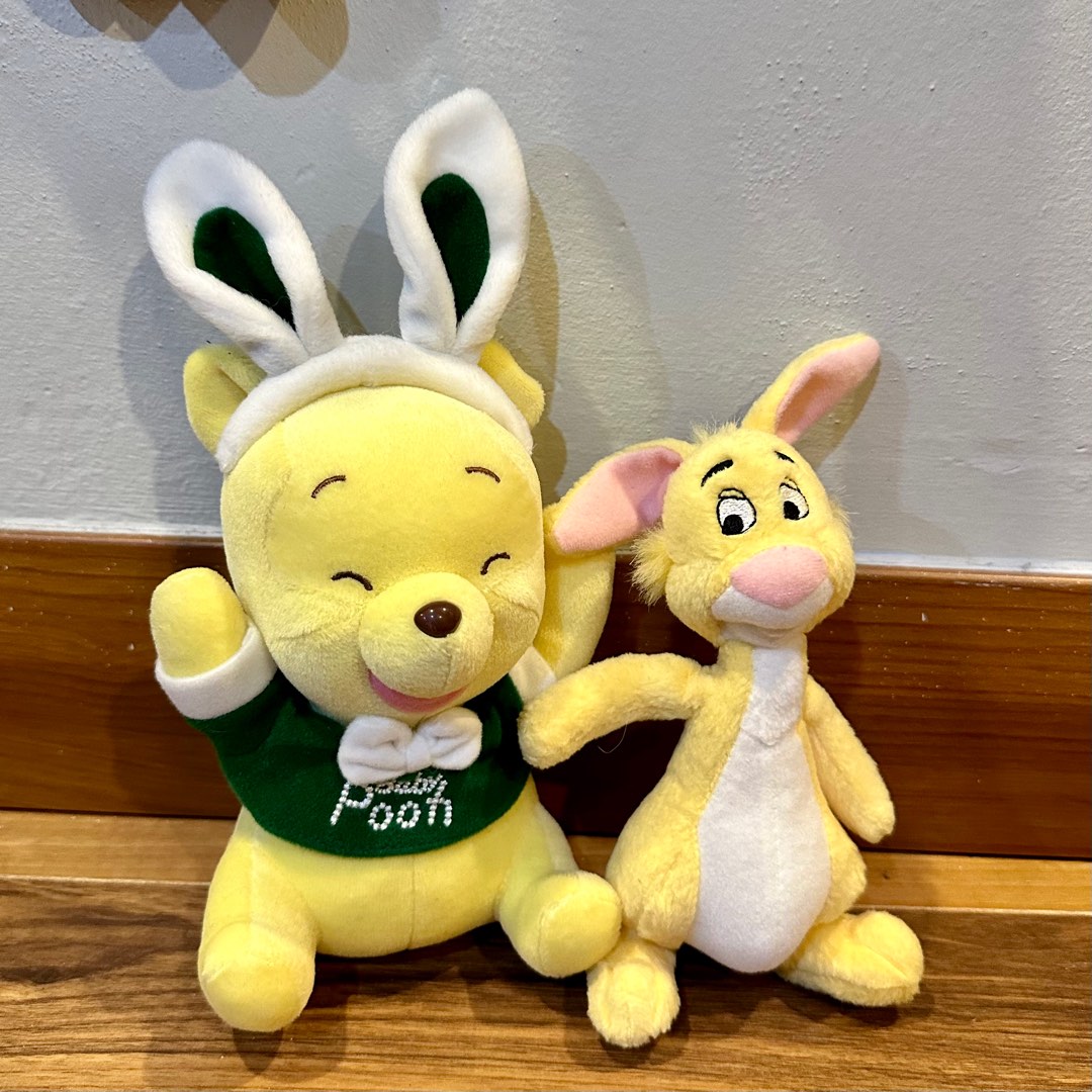 Winnie The Pooh and Rabbit Plush Plushie Doll Patung Soft Toy, Hobbies ...